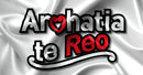 A white rectangular flag with the text 'Arohatia Te Reo' and a red heart symbol, displayed against a white background. New Zealand flag designed by Flags Group Limited