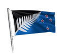 Kyle Lockwood Blue/Black Silver Fern Flag