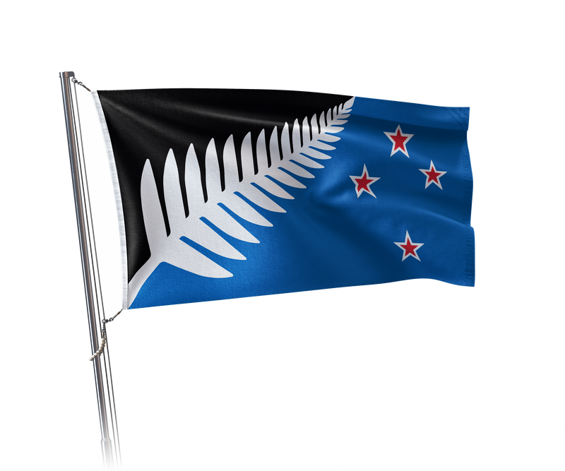 Kyle Lockwood Blue/Black Silver Fern Flag